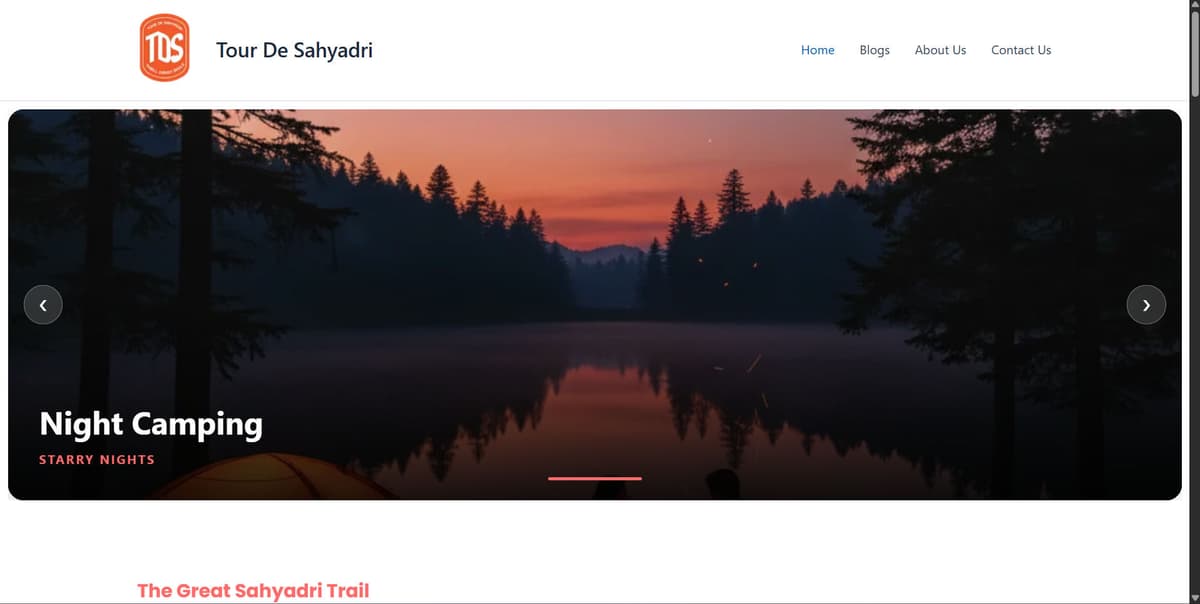 Tour De Sahyadri portfolio project showcase
