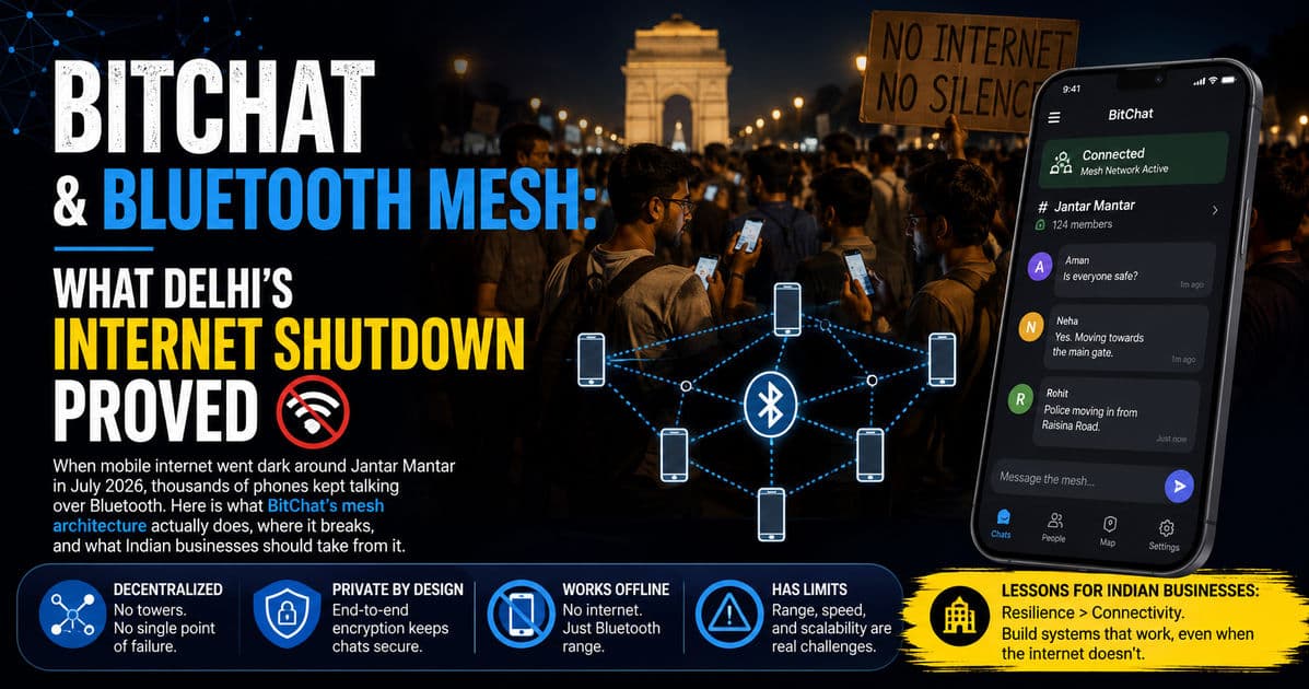 BitChat and Bluetooth Mesh: What Delhi's Internet Shutdown Proved article hero image